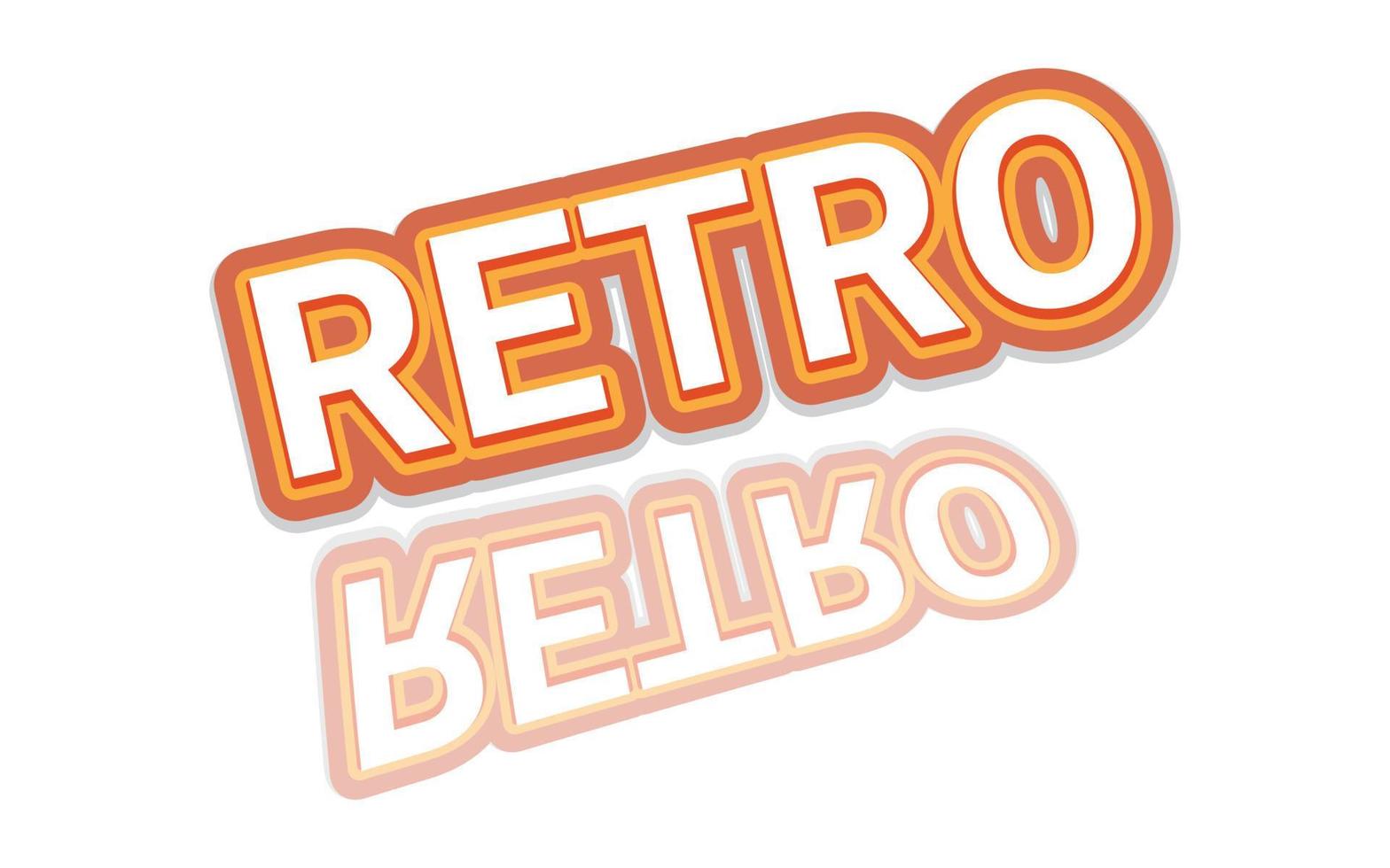 plantilla de efecto de texto retro con uso de estilo negrita 3d vector