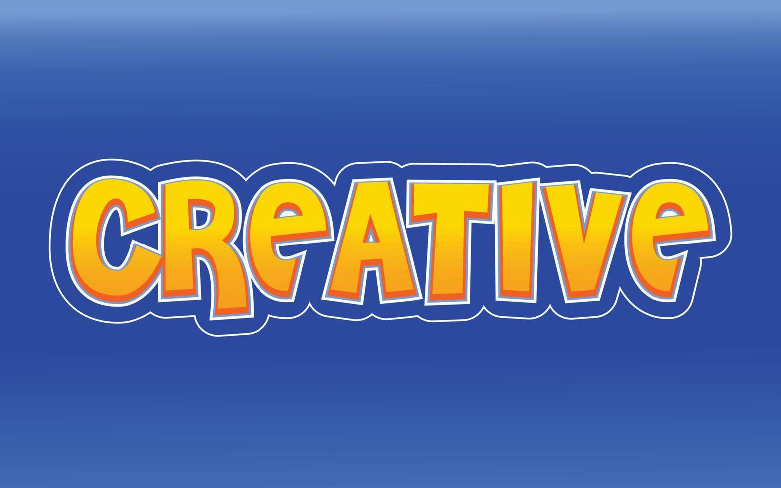 CREATIVE Text effect template with 3d bold style use vector