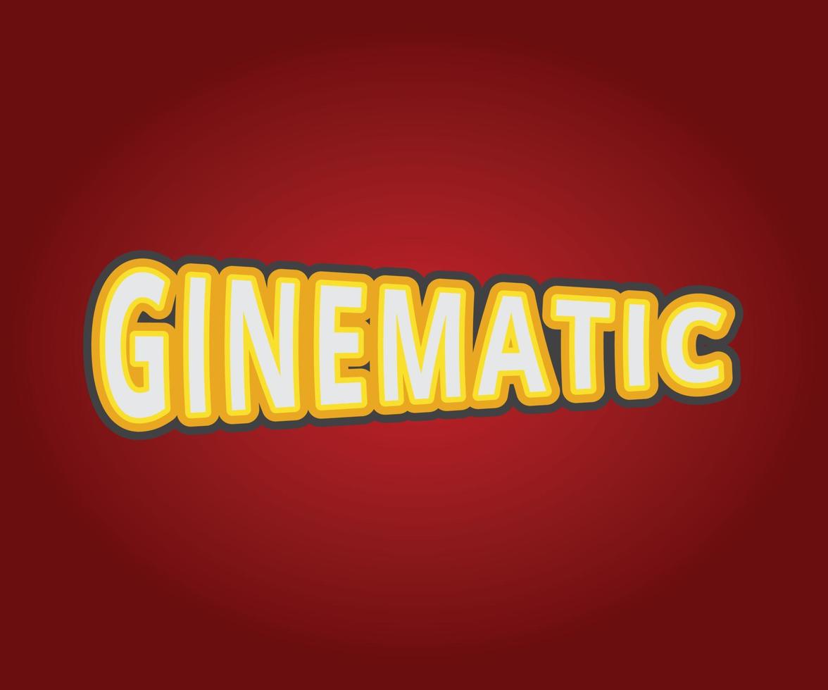 Ginematic text effect template with 3d bold style use for logo vector
