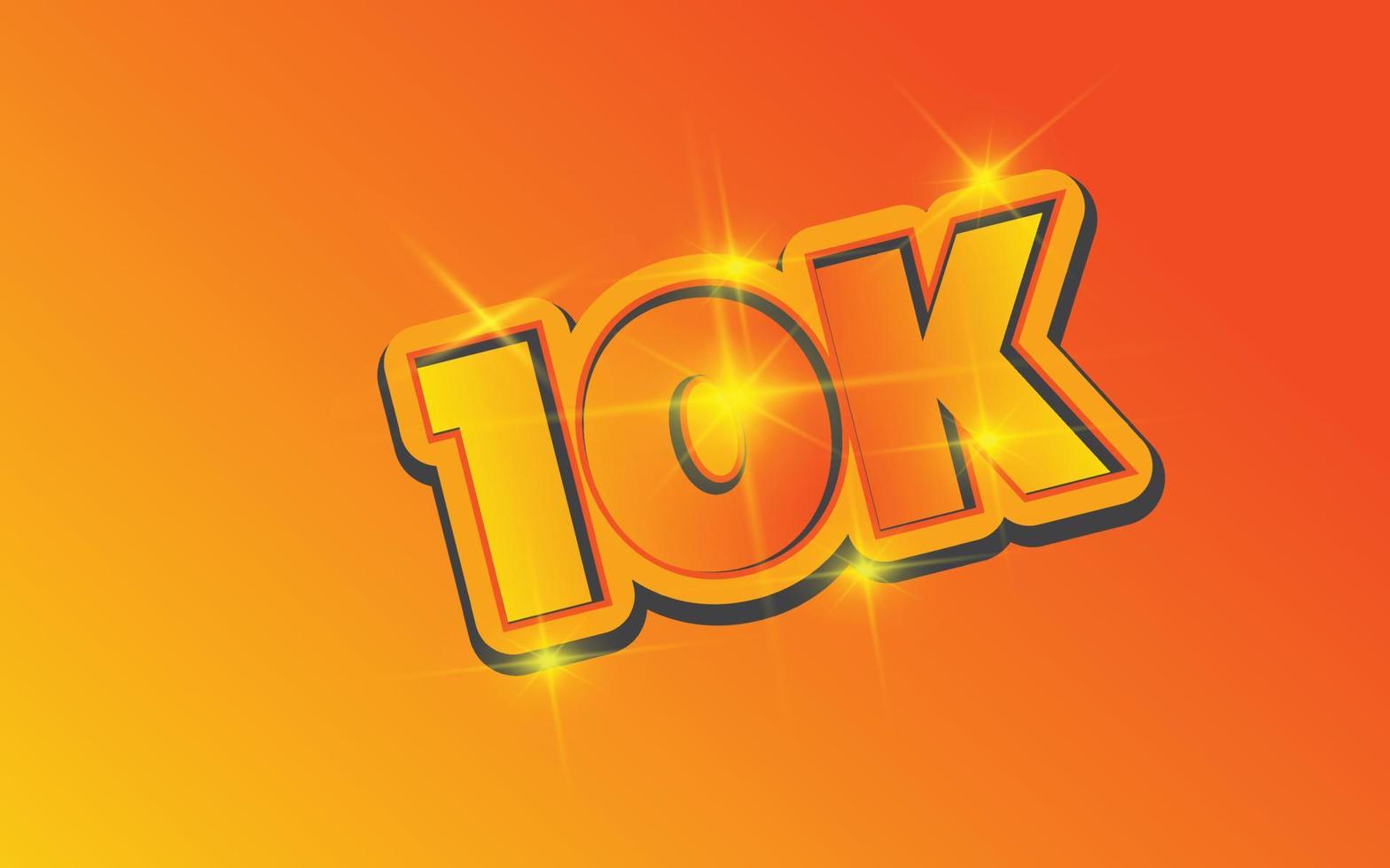 10K Text effect template with 3d bold style use vector