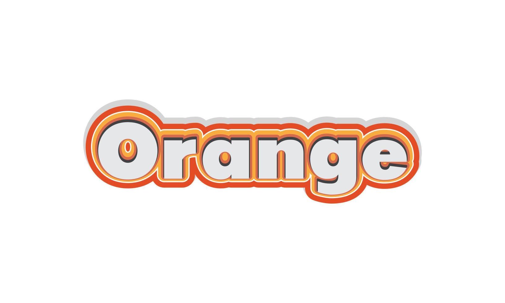 plantilla de efecto de texto naranja con uso de estilo negrita 3d vector