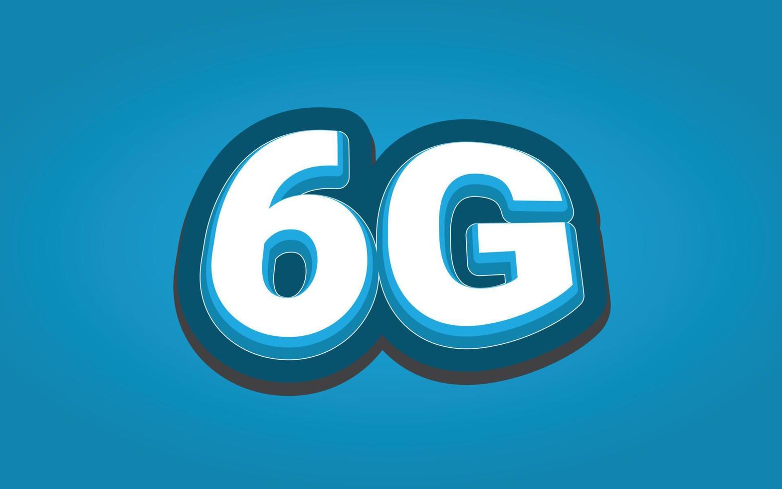 6G Text effect template with 3d bold style use vector