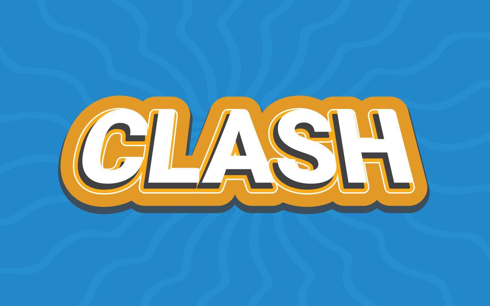 CLASH text effect template with 3d bold style use for free Vector