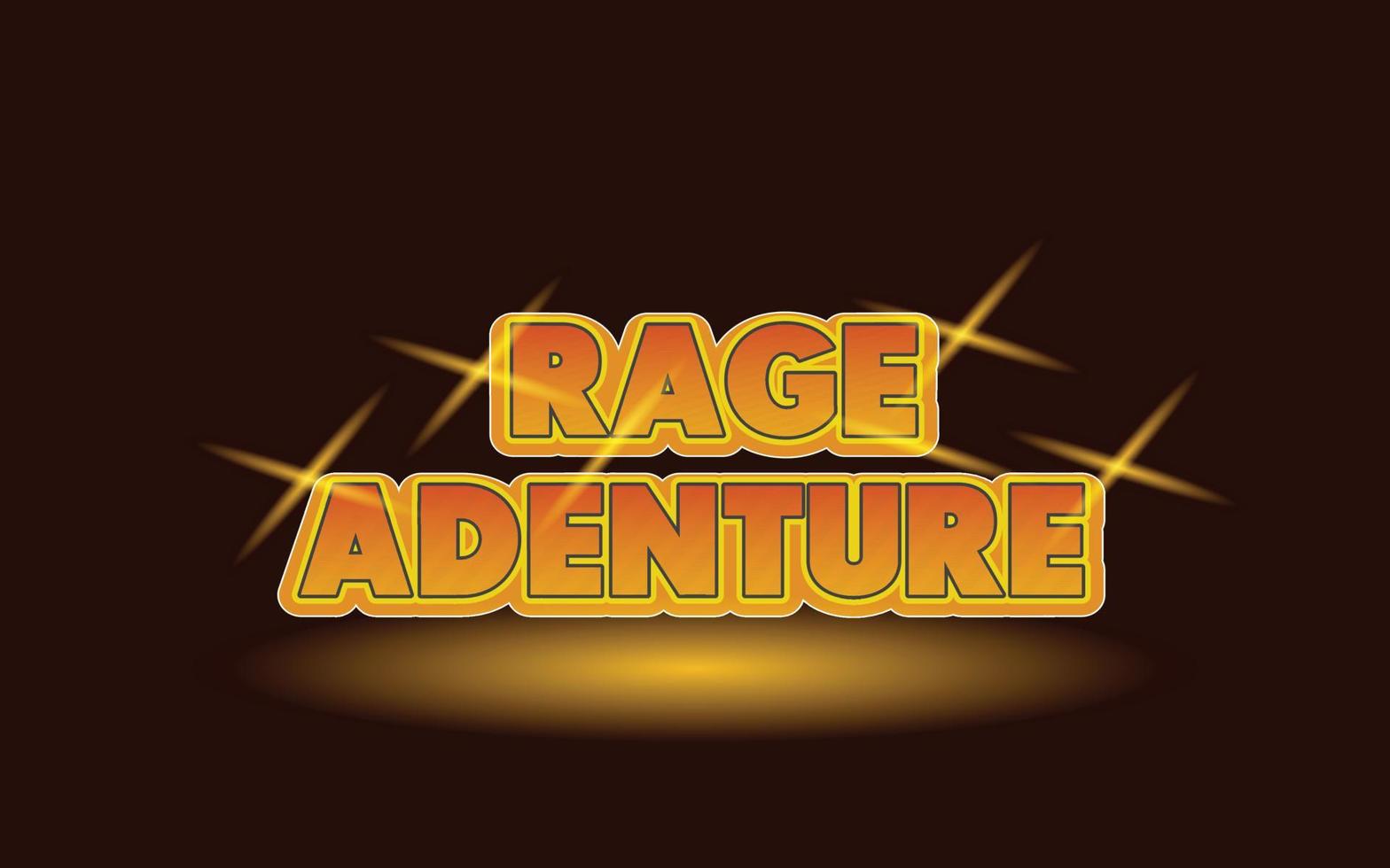 RAGE ADENTURE Text effect template with 3d bold style use vector