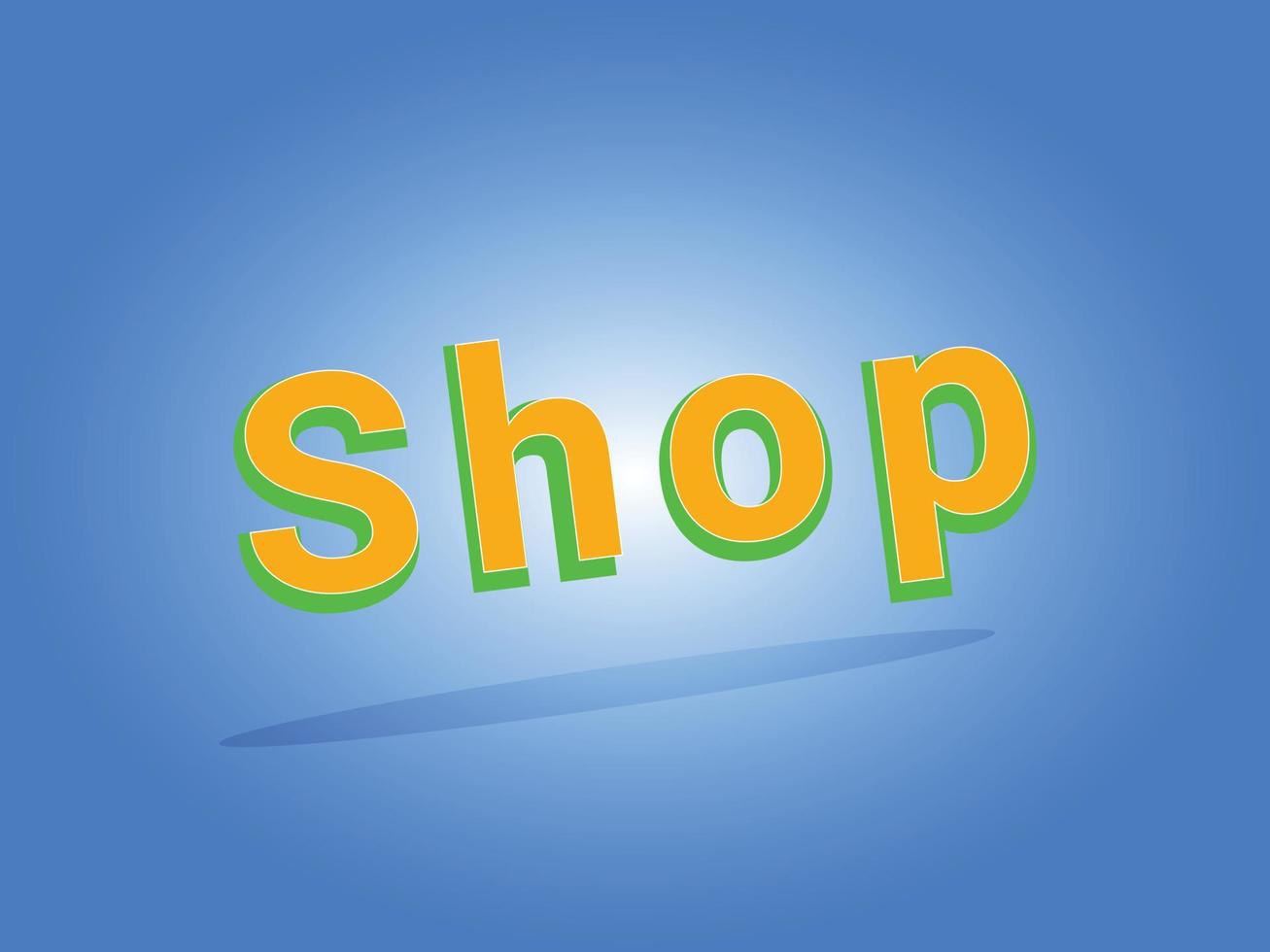 plantilla de efecto de texto de tienda con uso de estilo en negrita 3d para logotipo vector