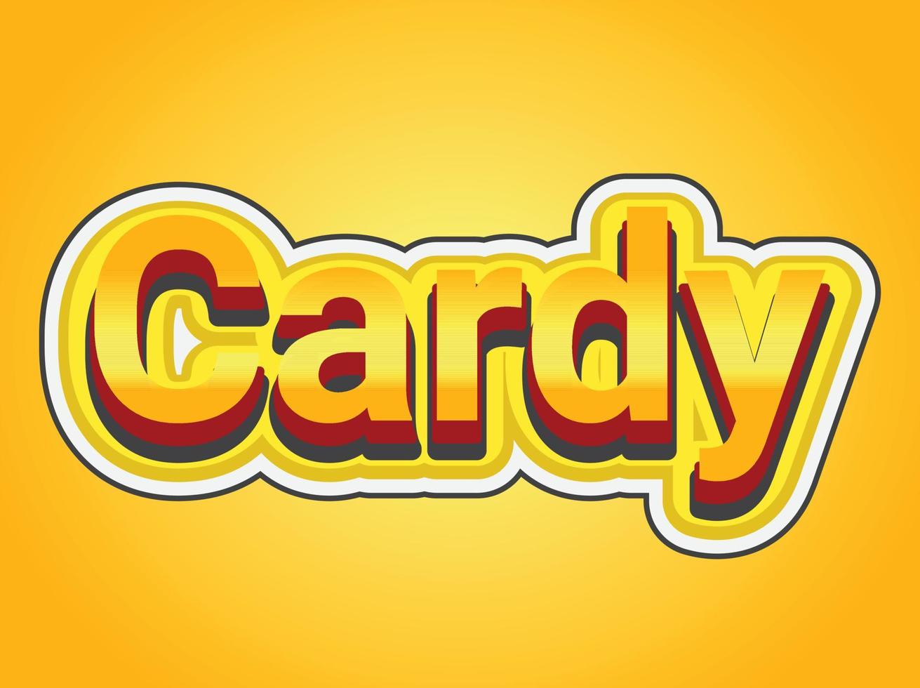 CARDY text effect template with 3d bold style use for logo vector