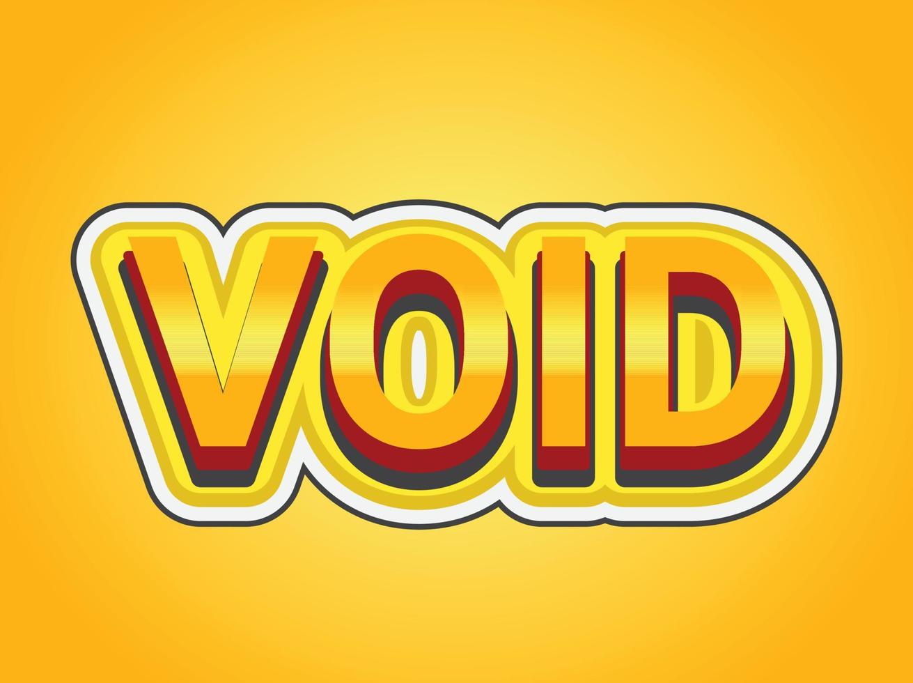 VOID text effect template with 3d bold style use for logo vector