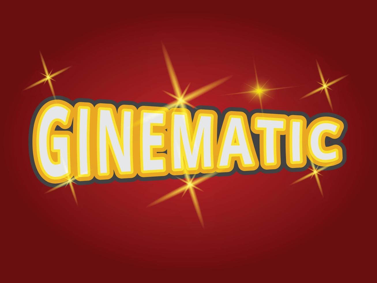GINEMATIC Text effect template with 3d bold style use vector