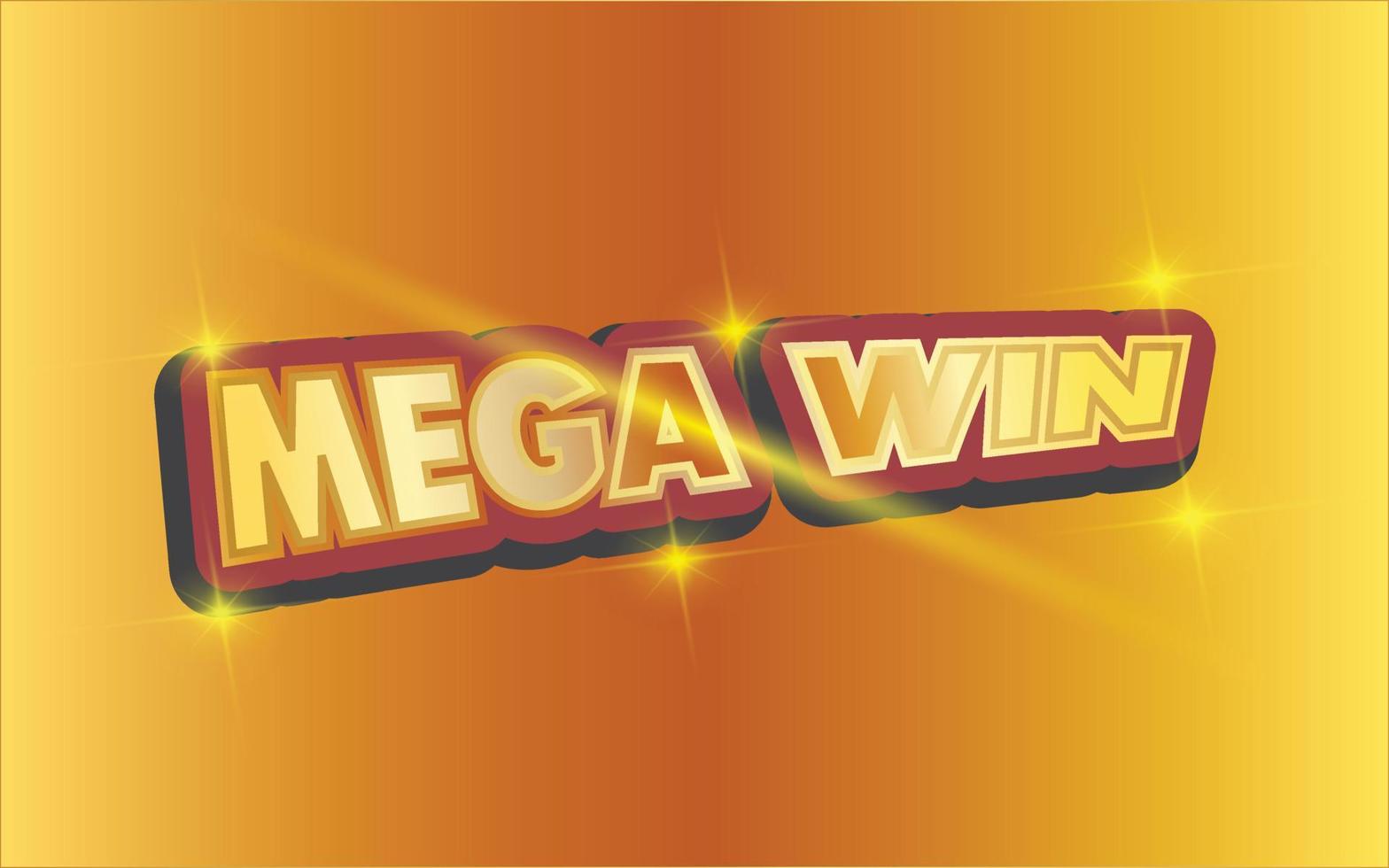 MEGA WIN Text effect template with 3d bold style use vector