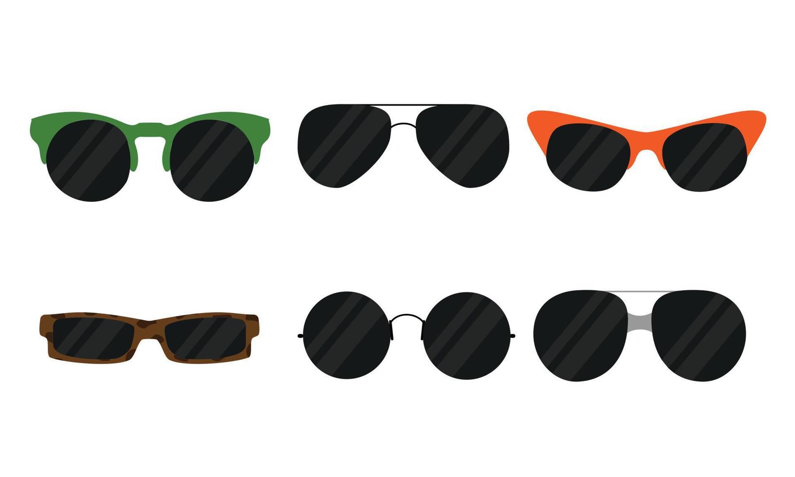 Set of different sunglasses. Vector illustration