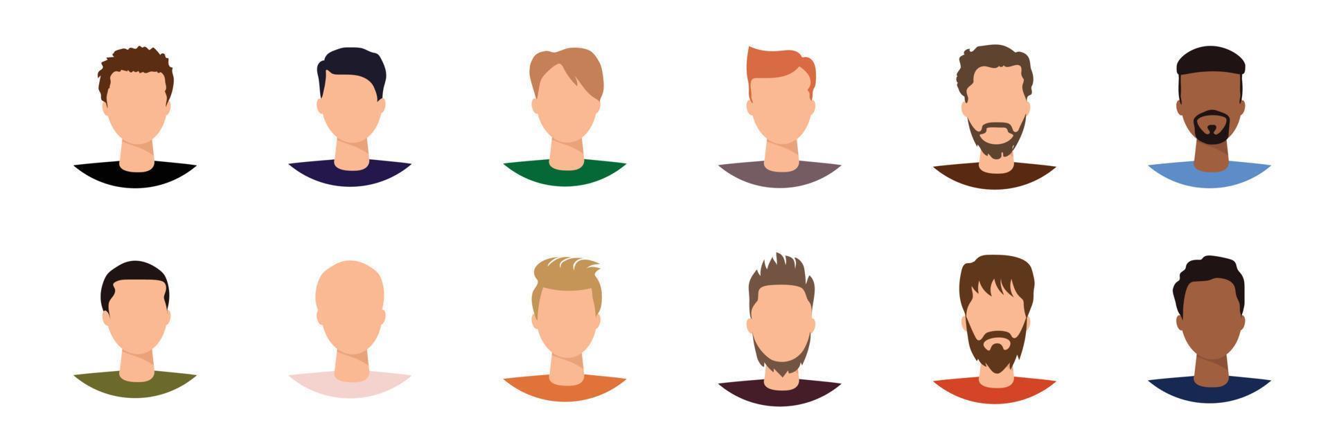 establecer avatar, hombres sin rostro. ilustración vectorial vector