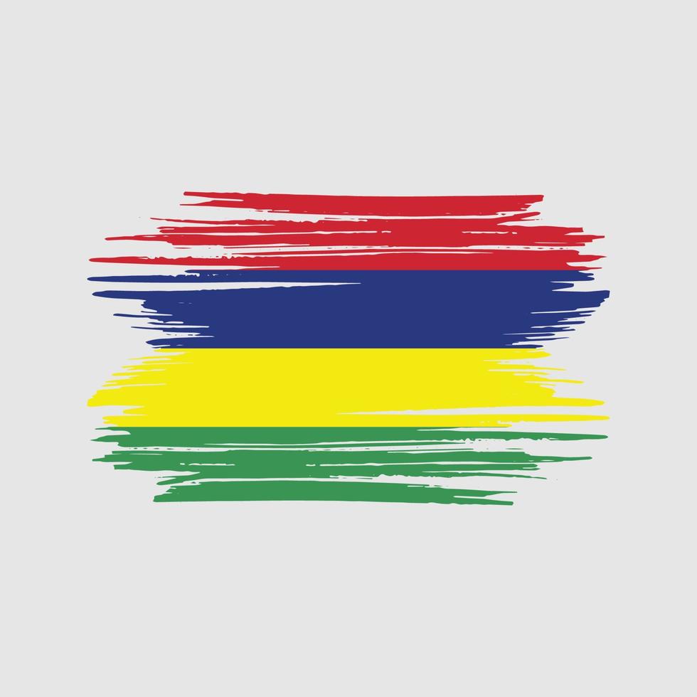 Mauritius Flag Brush Strokes. National Flag vector