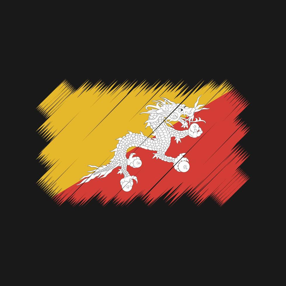 Bhutan Flag Brush Vector. National Flag vector