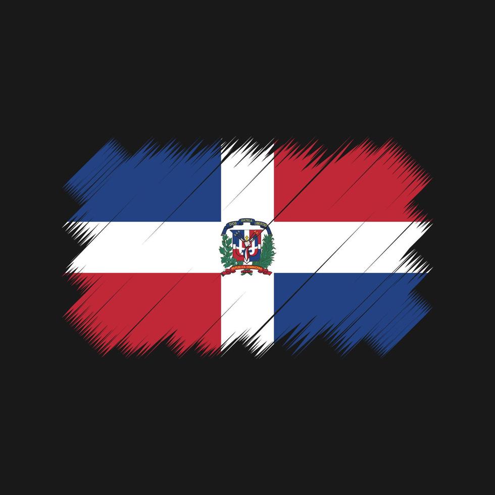 vector de pincel de bandera de república dominicana. bandera nacional