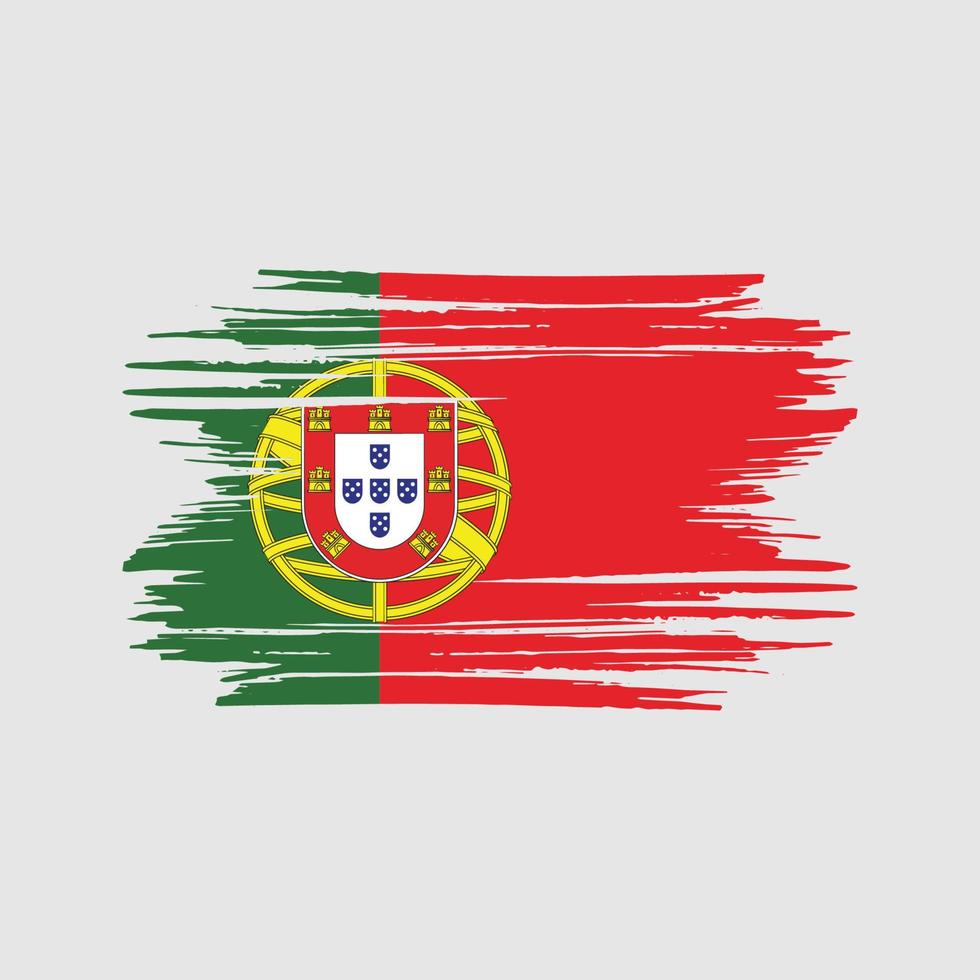 trazos de pincel de bandera portuguesa. bandera nacional vector