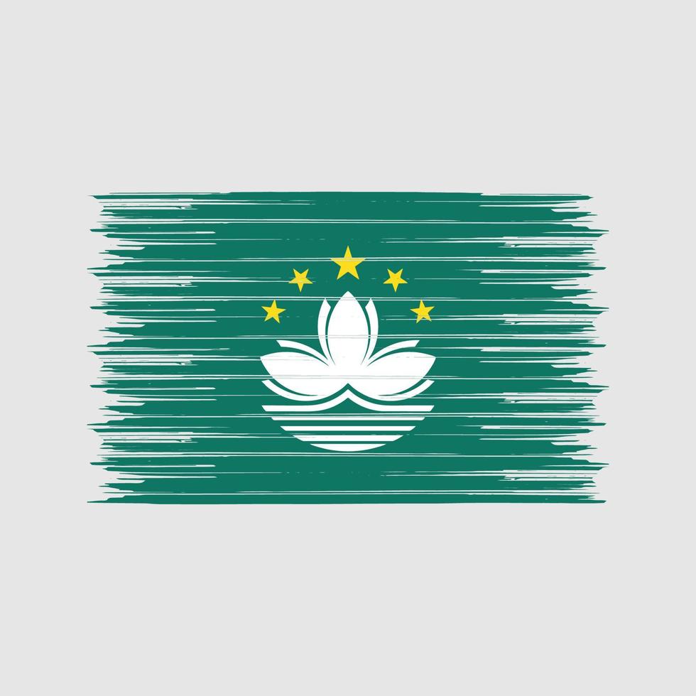 Macau Flag Brush. National Flag vector