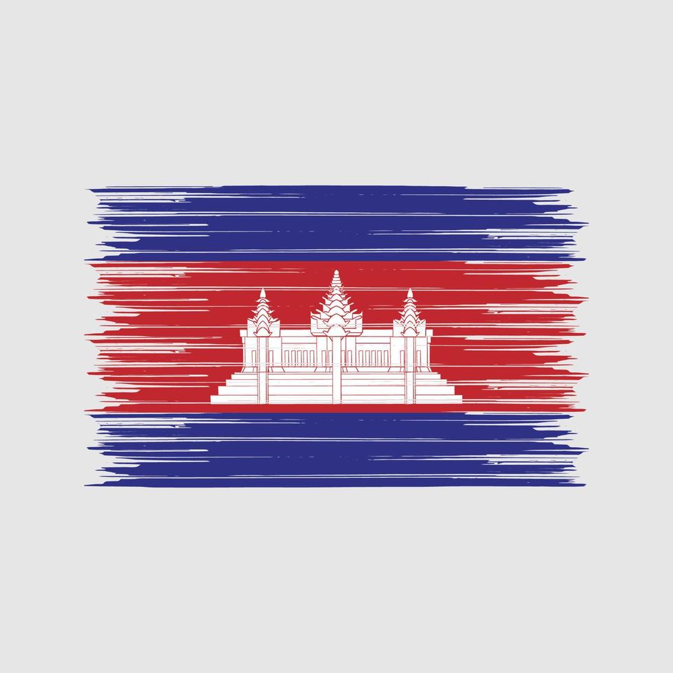 cepillo de bandera de camboya. bandera nacional vector