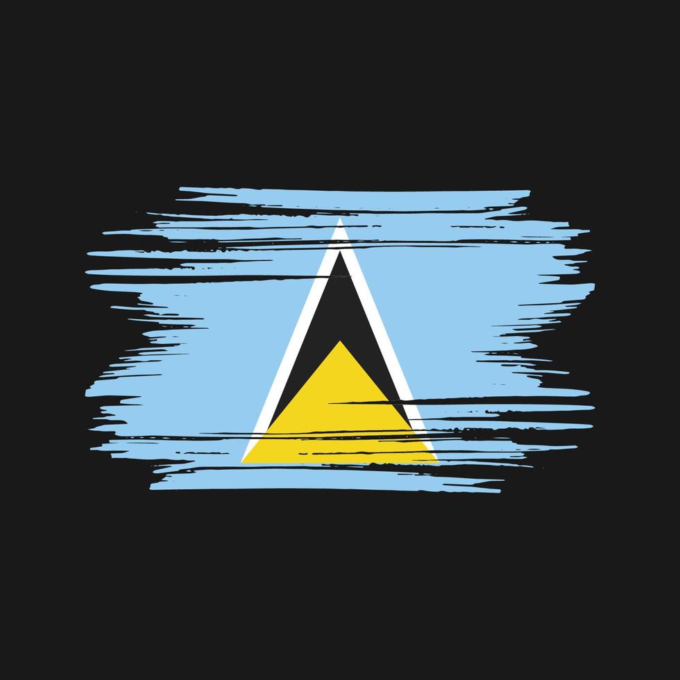 Saint Lucia Flag Brush Strokes. National Flag vector