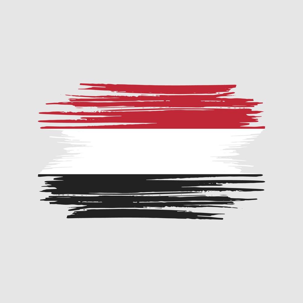 trazos de pincel de la bandera de yemen. bandera nacional vector