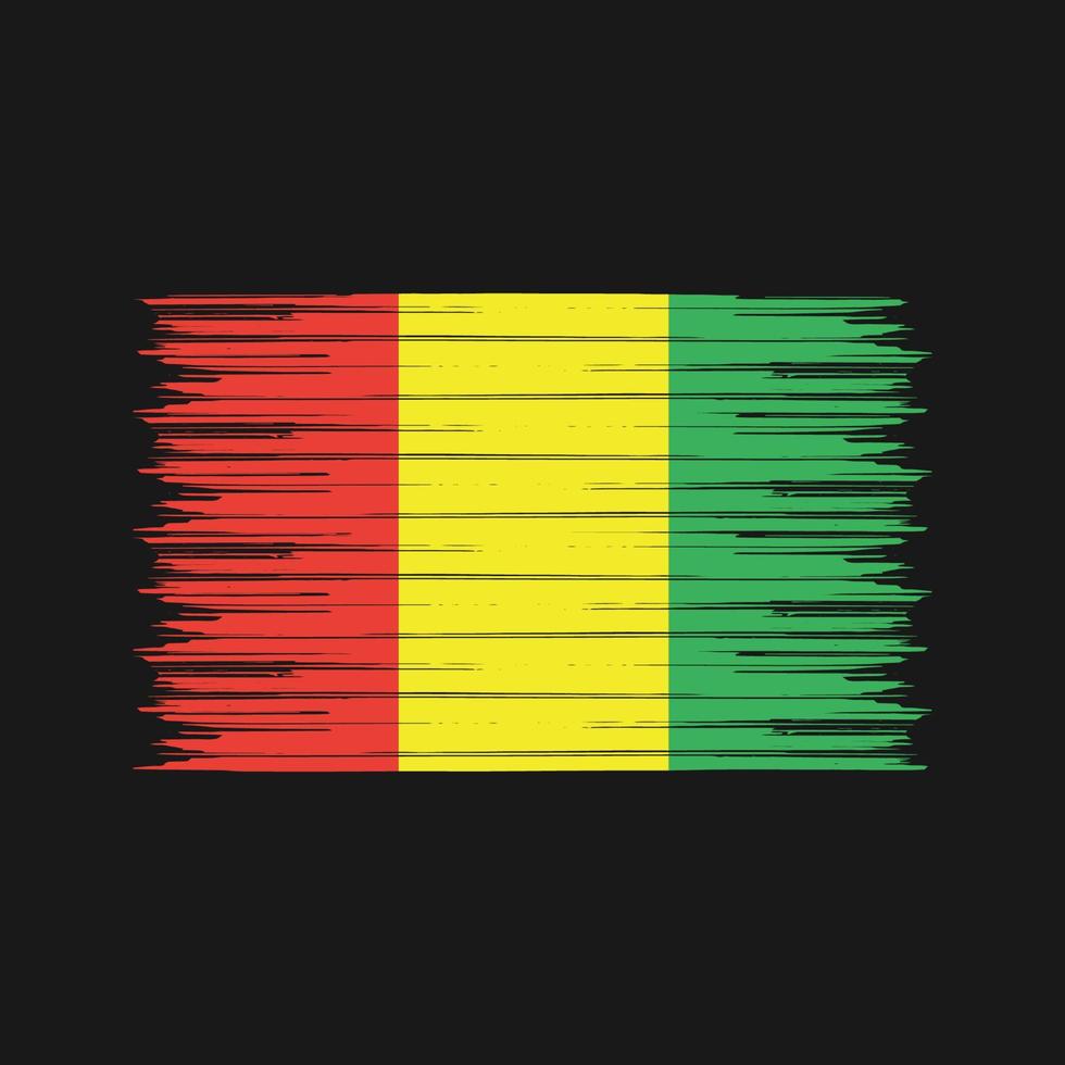Guinea Flag Brush. National Flag vector
