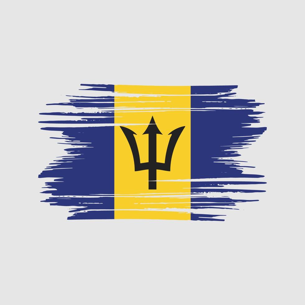 trazos de pincel de la bandera de barbados. bandera nacional vector