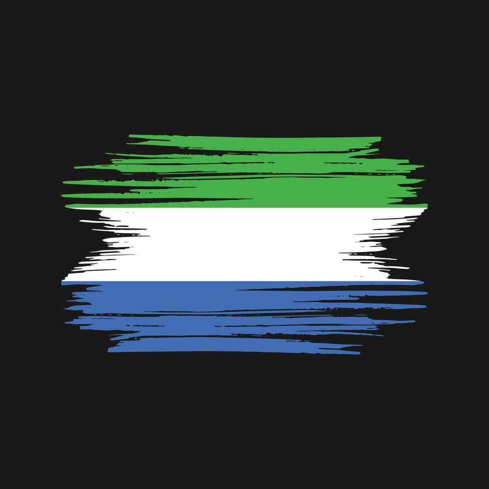 Sierra Leone Flag Brush Strokes. National Flag vector
