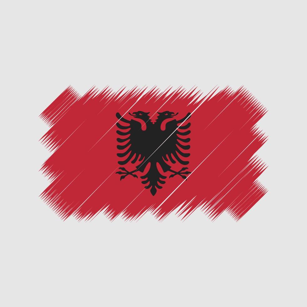 vector de pincel de bandera de albania. bandera nacional