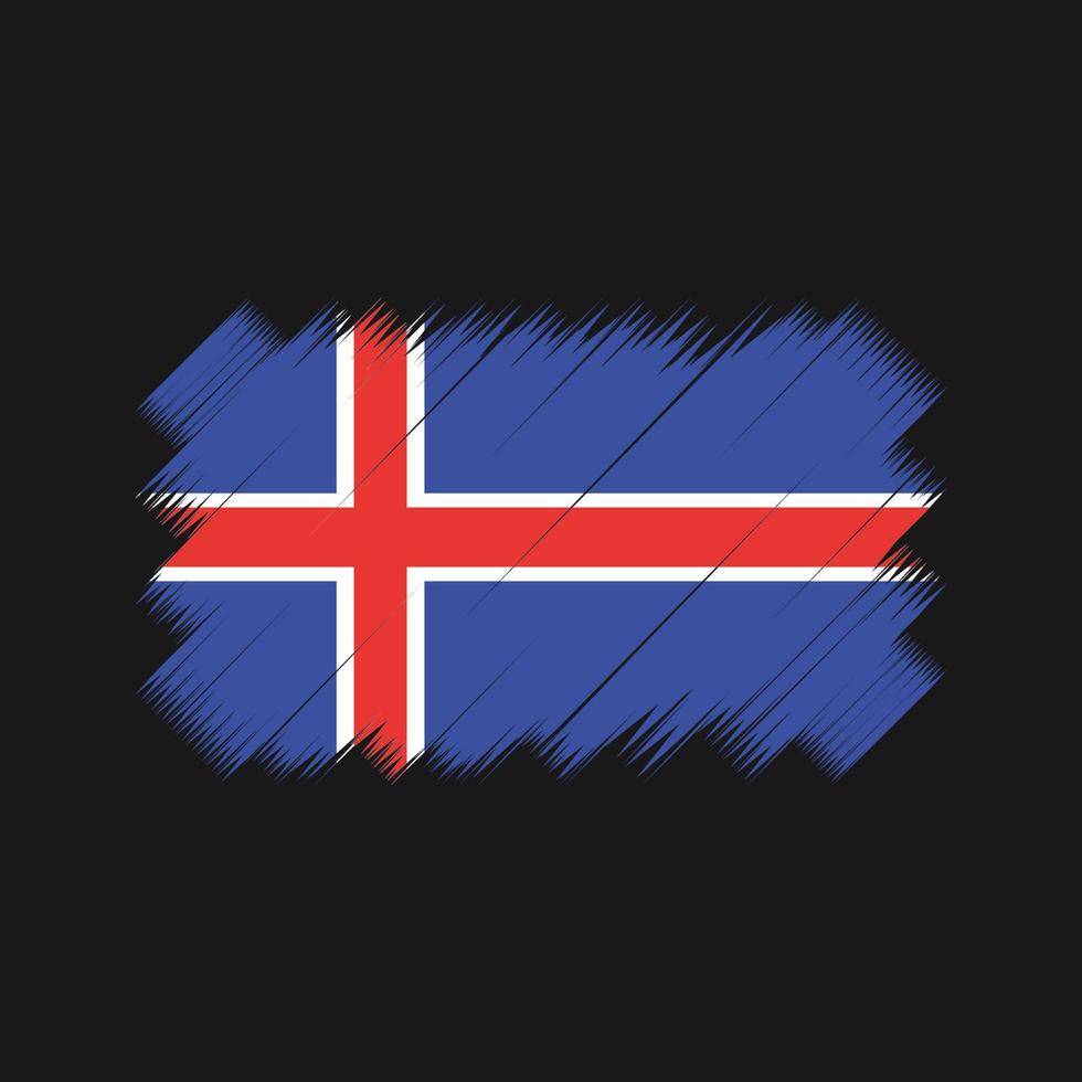 vector de pincel de bandera de islandia. bandera nacional