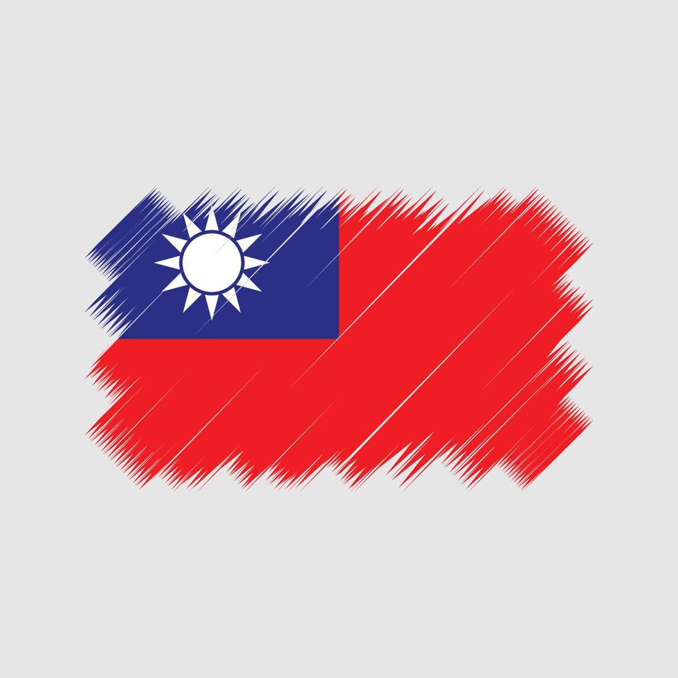 vector de pincel de bandera de Taiwán. bandera nacional