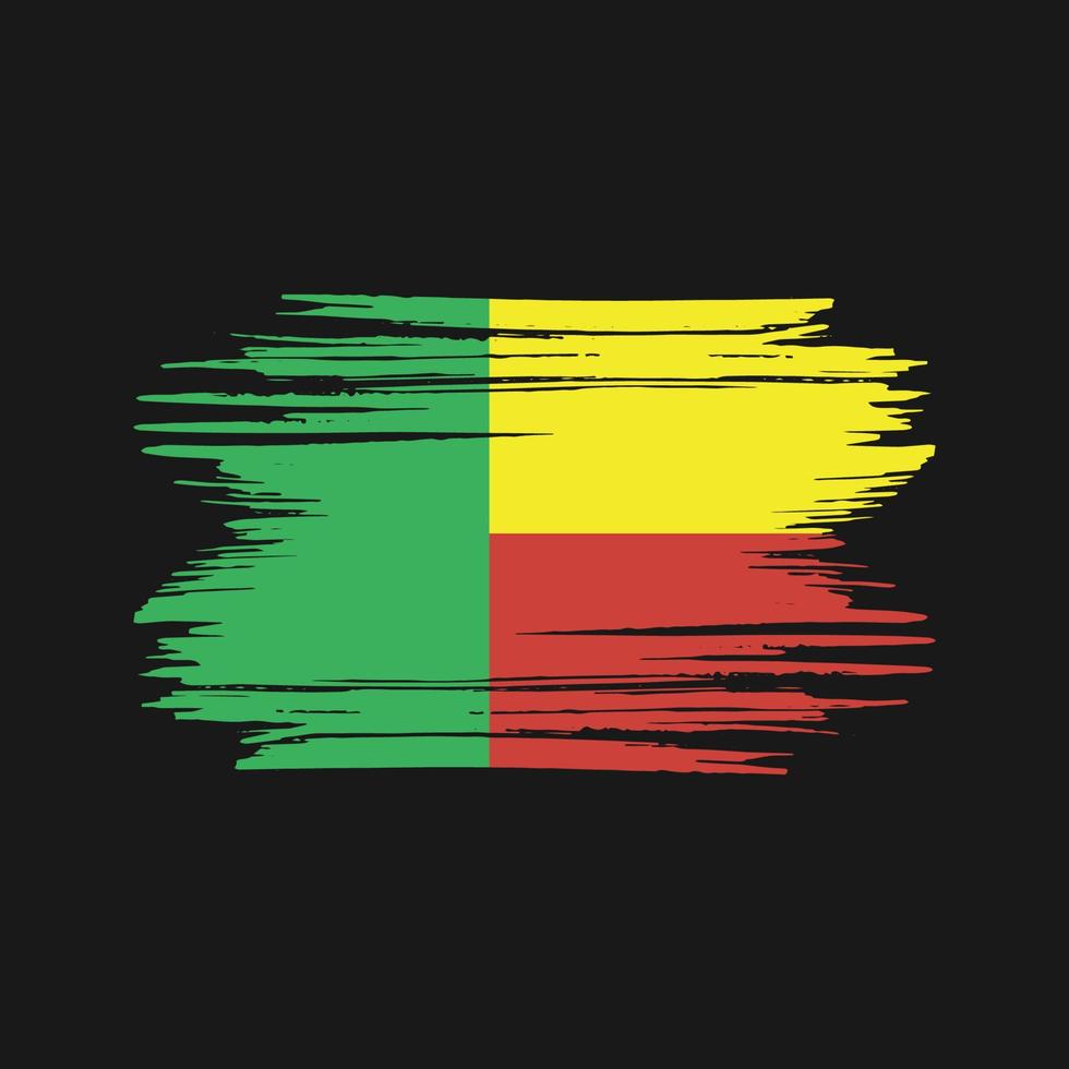 Benin Flag Brush Strokes. National Flag vector