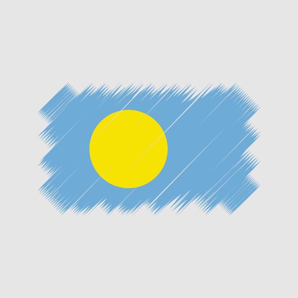 vector de pincel de bandera de palau. bandera nacional