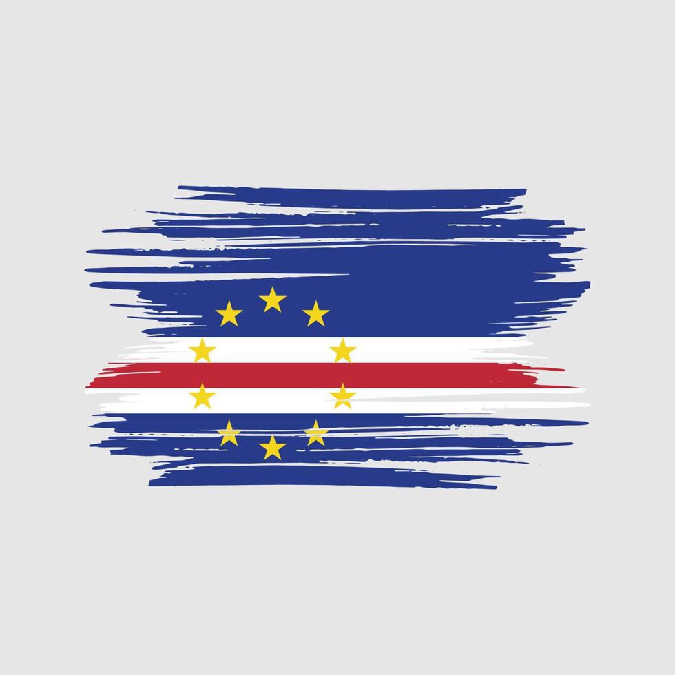 Cape Verde Flag Brush Strokes. National Flag vector