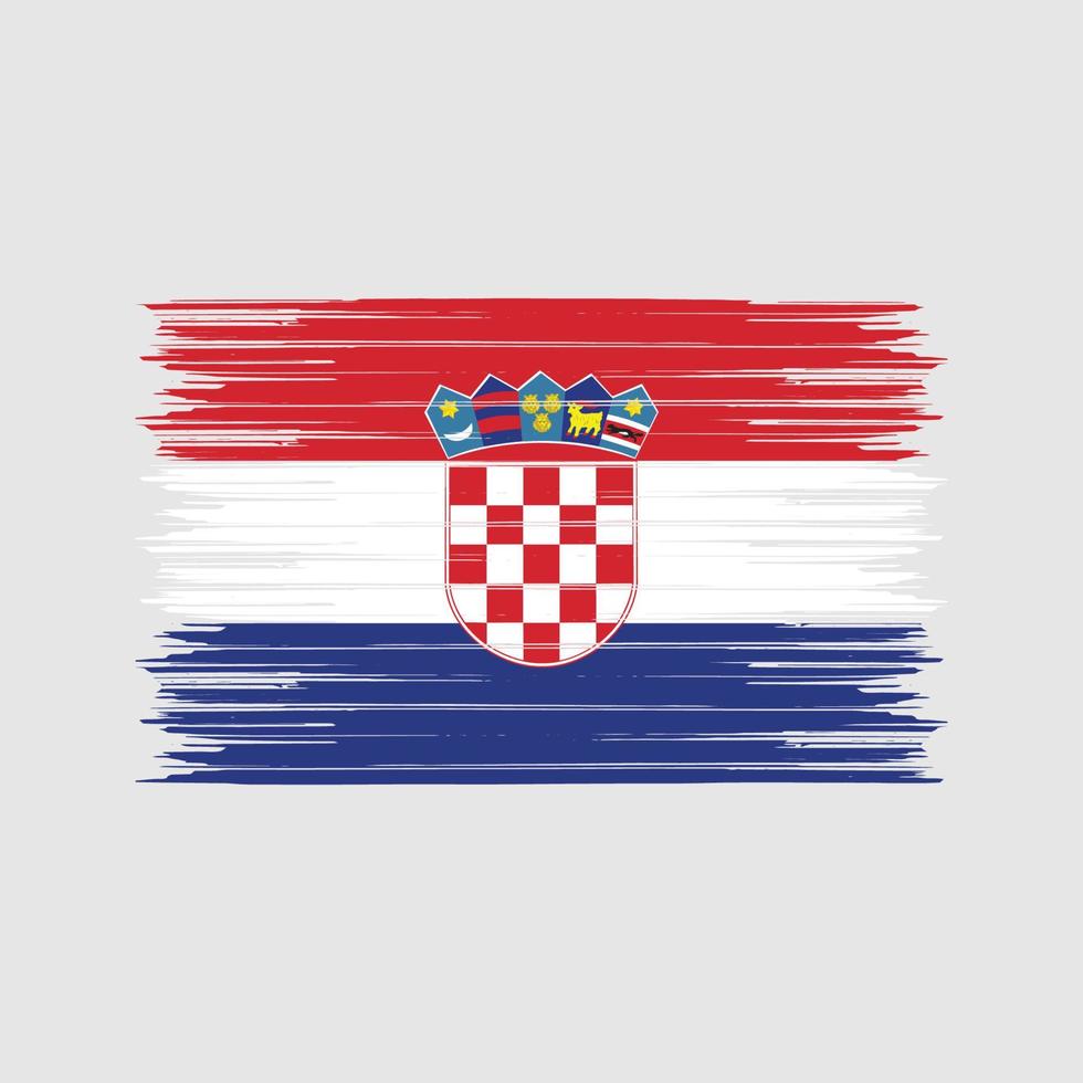 pincel de bandera de croacia. bandera nacional vector