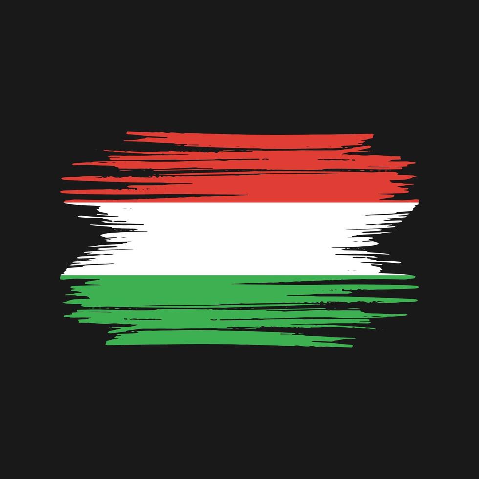 Hungary Flag Brush Strokes. National Flag vector