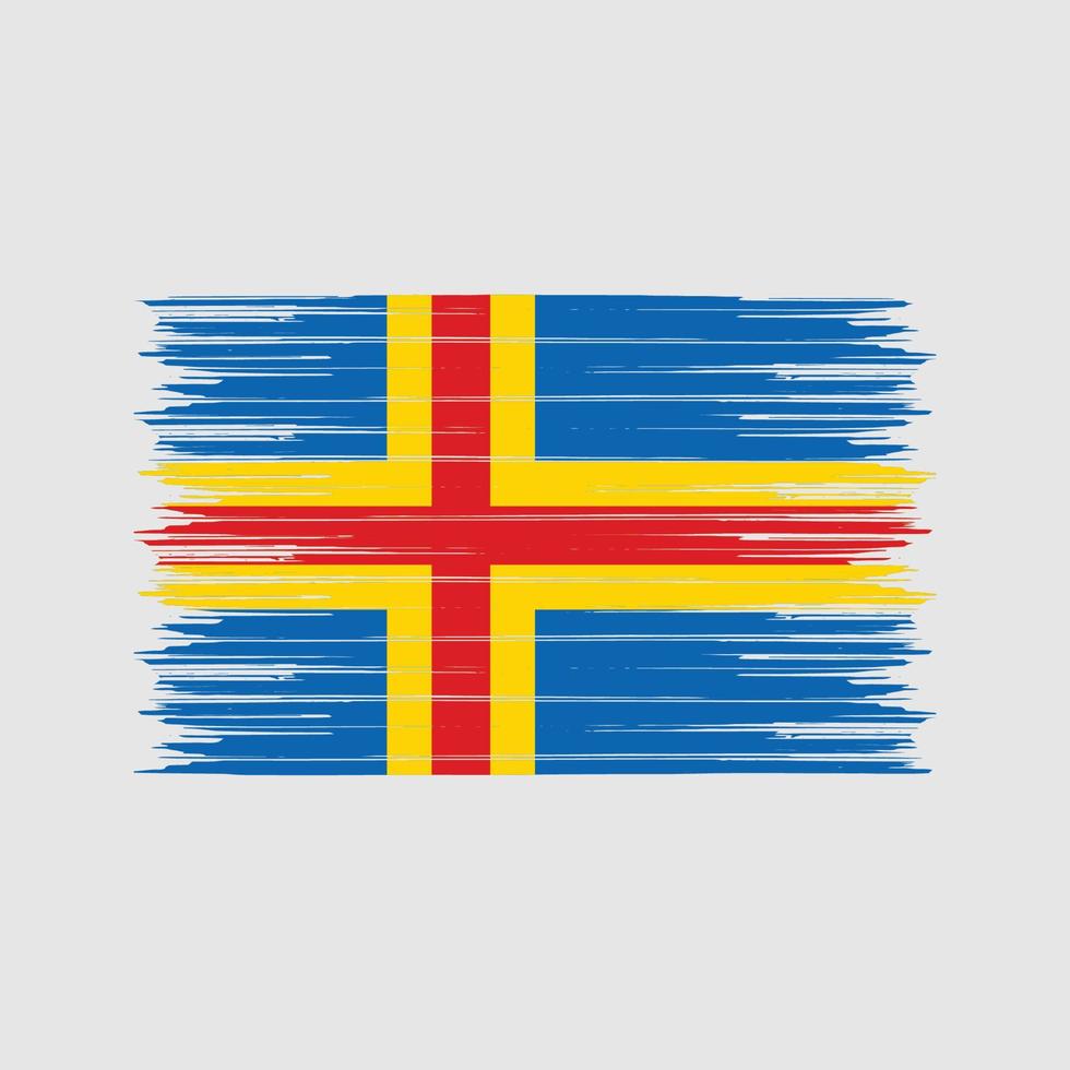 Aland Islands Flag Brush. National Flag vector