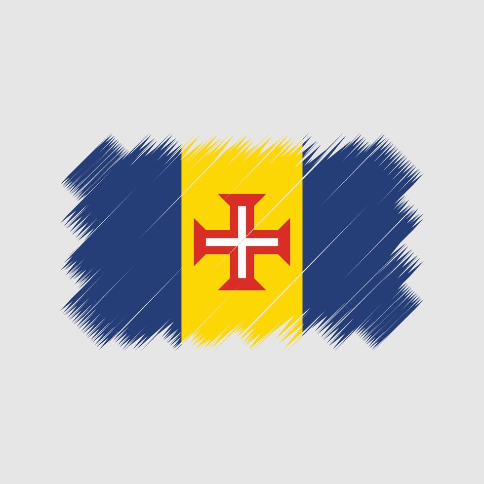 vector de pincel de bandera de Madeira. bandera nacional