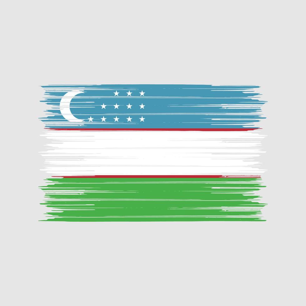 Uzbekistan Flag Brush. National Flag vector