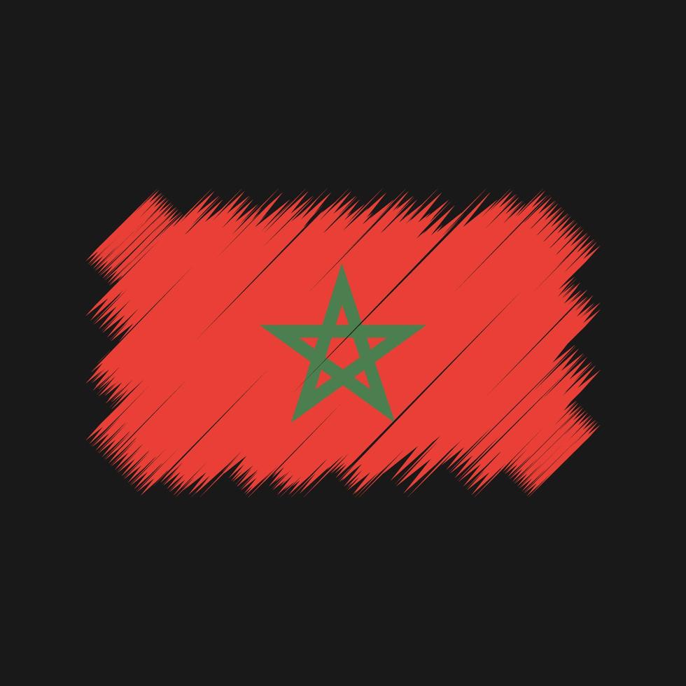 vector de pincel de bandera de marruecos. bandera nacional