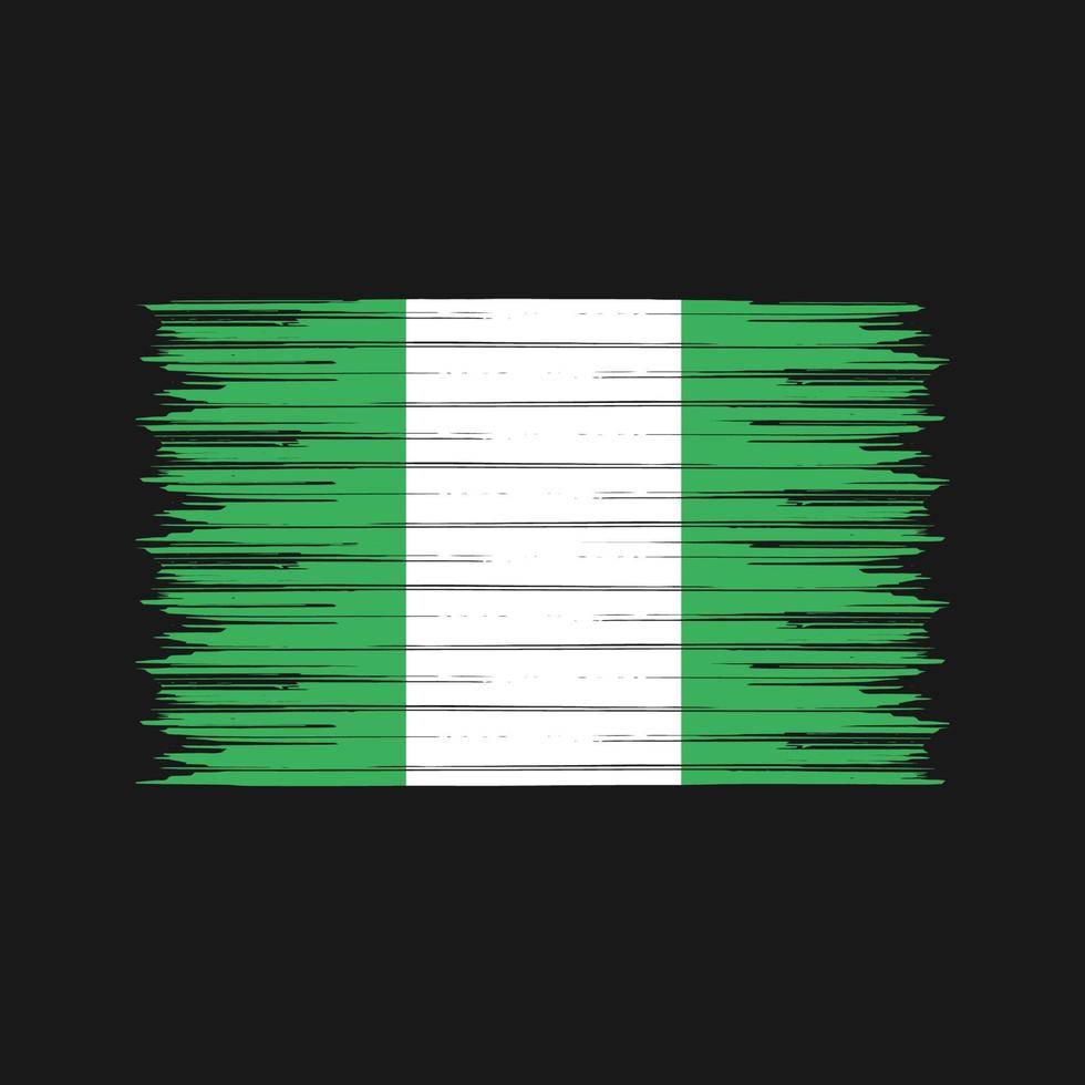 pincel de bandera de nigeria. bandera nacional vector