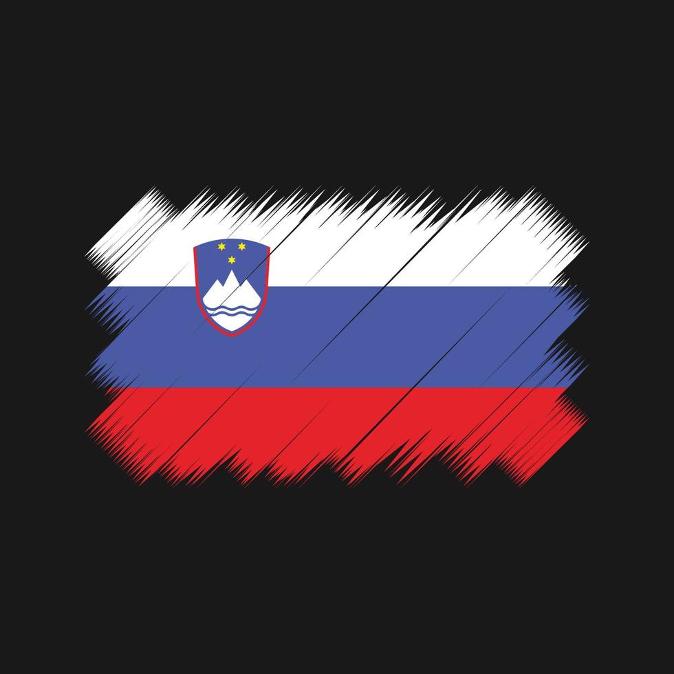 vector de pincel de bandera de eslovenia. bandera nacional