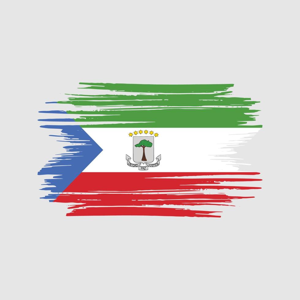 Equatorial Guinea Flag Brush Strokes. National Flag vector