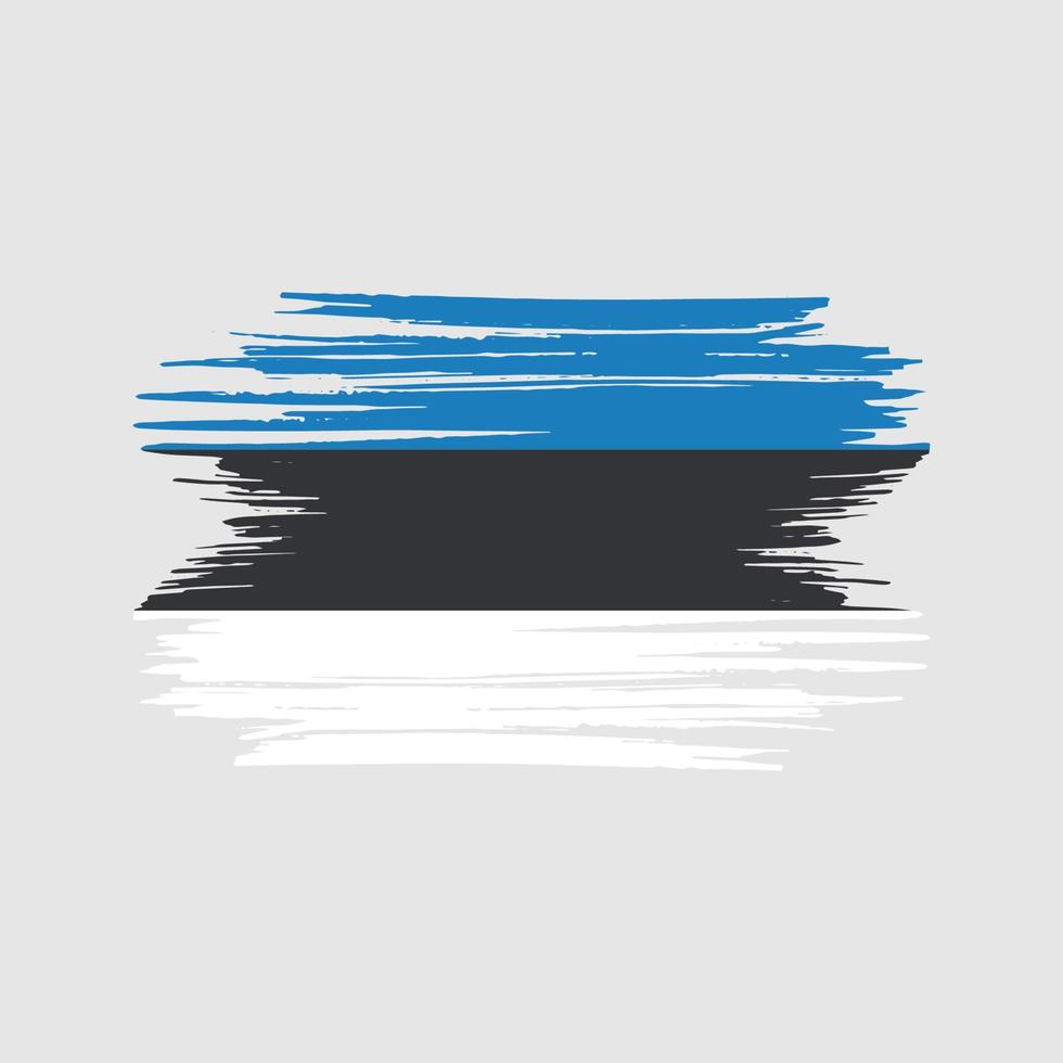 trazos de pincel de la bandera de estonia. bandera nacional vector