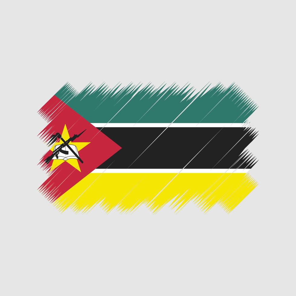 vector de pincel de bandera de mozambique. bandera nacional