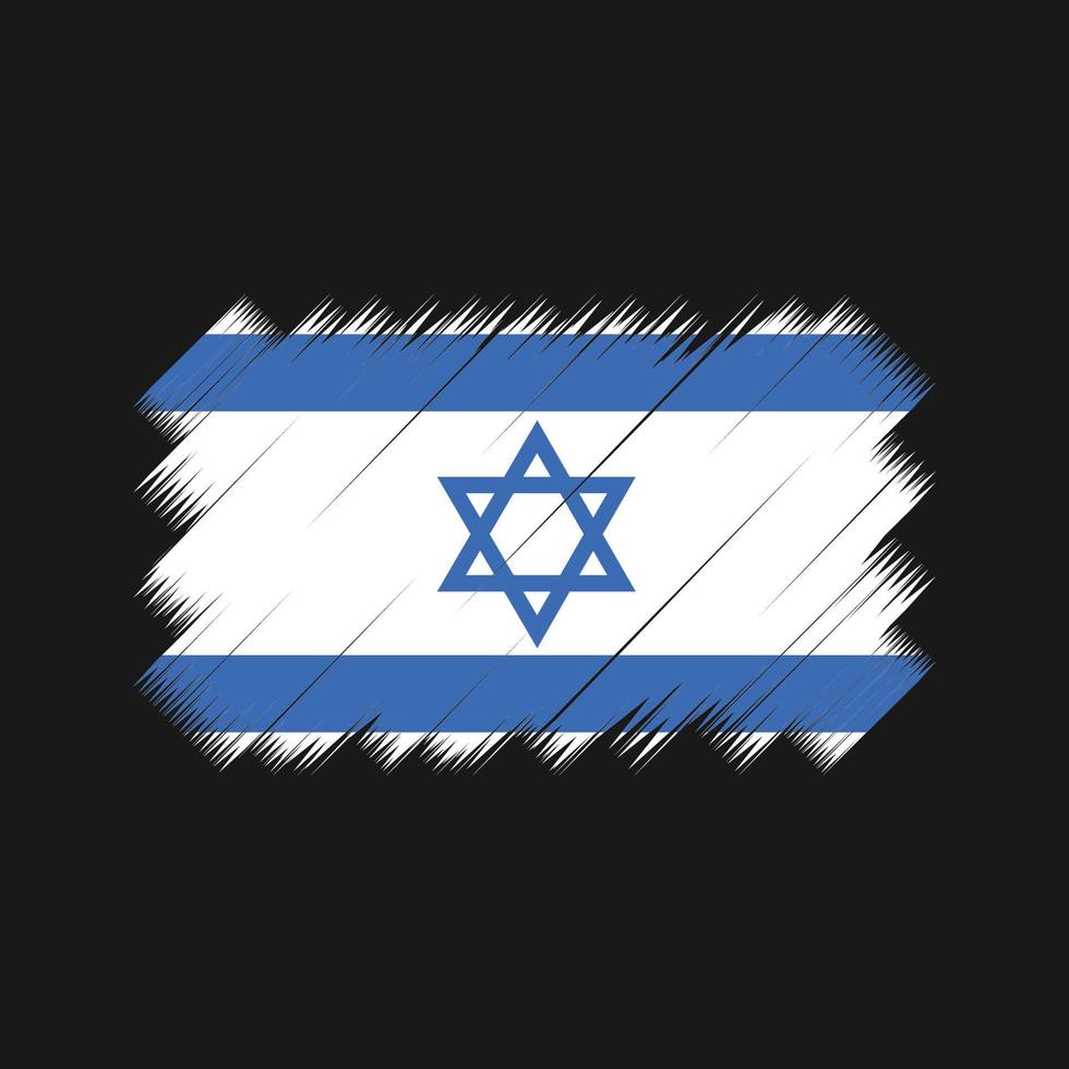 vector de pincel de bandera de israel. bandera nacional