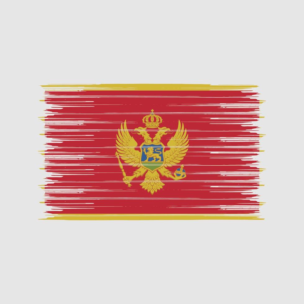 cepillo de bandera de montenegro. bandera nacional vector