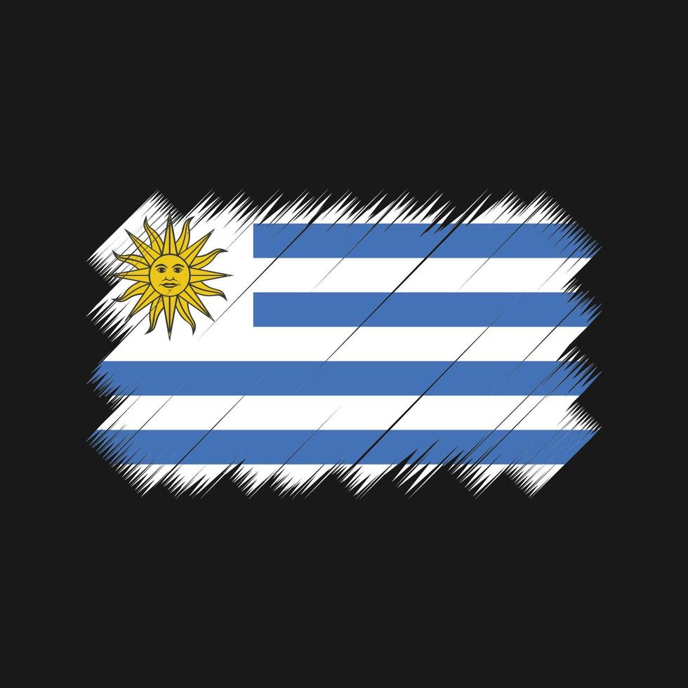 vector de pincel de bandera de uruguay. bandera nacional
