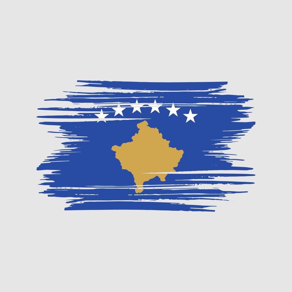 Kosovo Flag Brush Strokes. National Flag vector