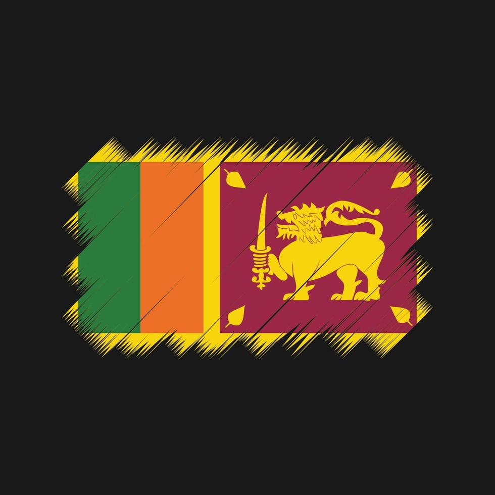 vector de pincel de bandera de sri lanka. bandera nacional