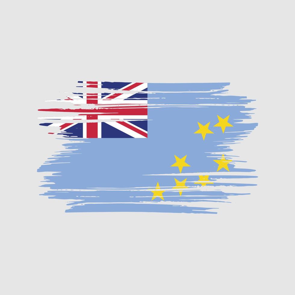 trazos de pincel de la bandera de tuvalu. bandera nacional vector