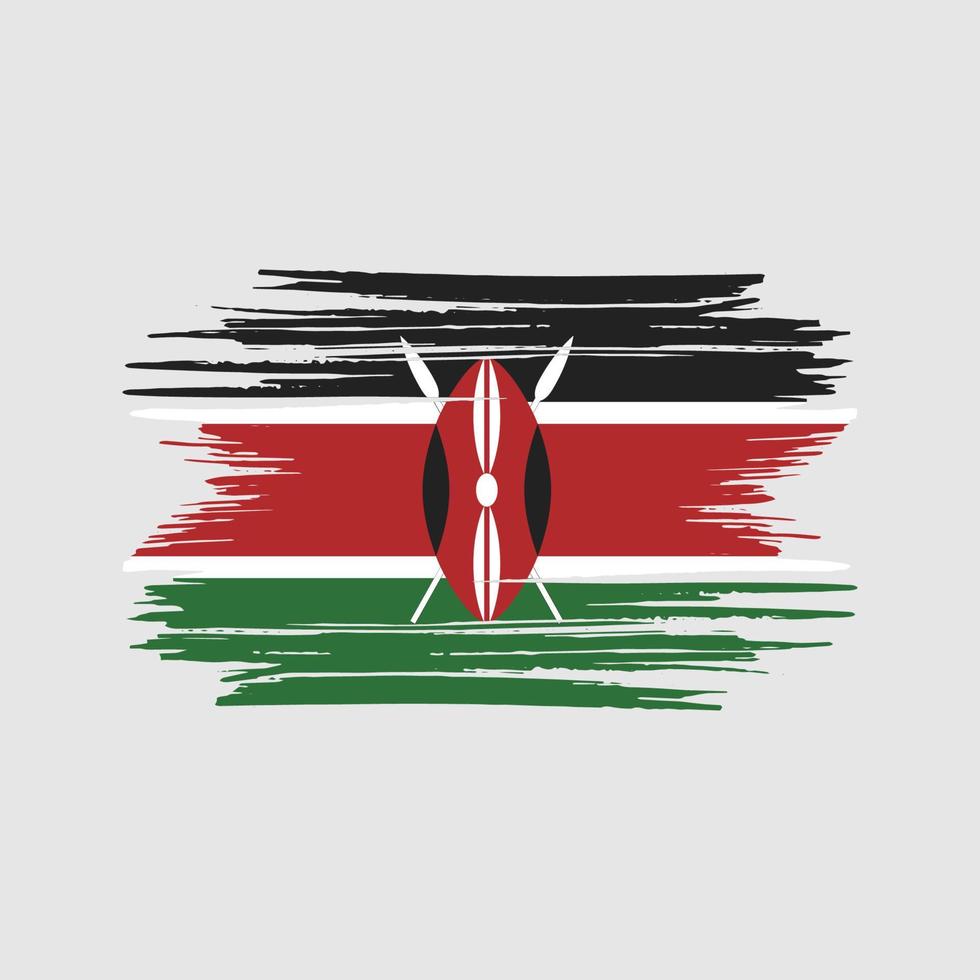 Kenya Flag Brush Strokes. National Flag vector